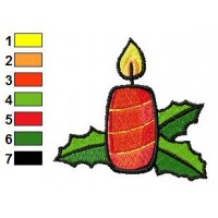 Christmas Candle Embroidery Design
